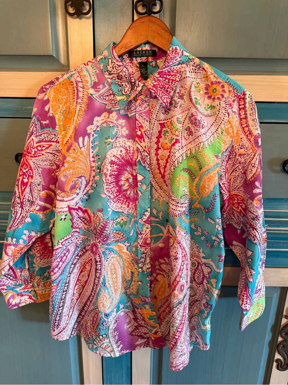 Ralph Lauren Multicolor Paisley Button-Up Shirt - Pink/Turquoise